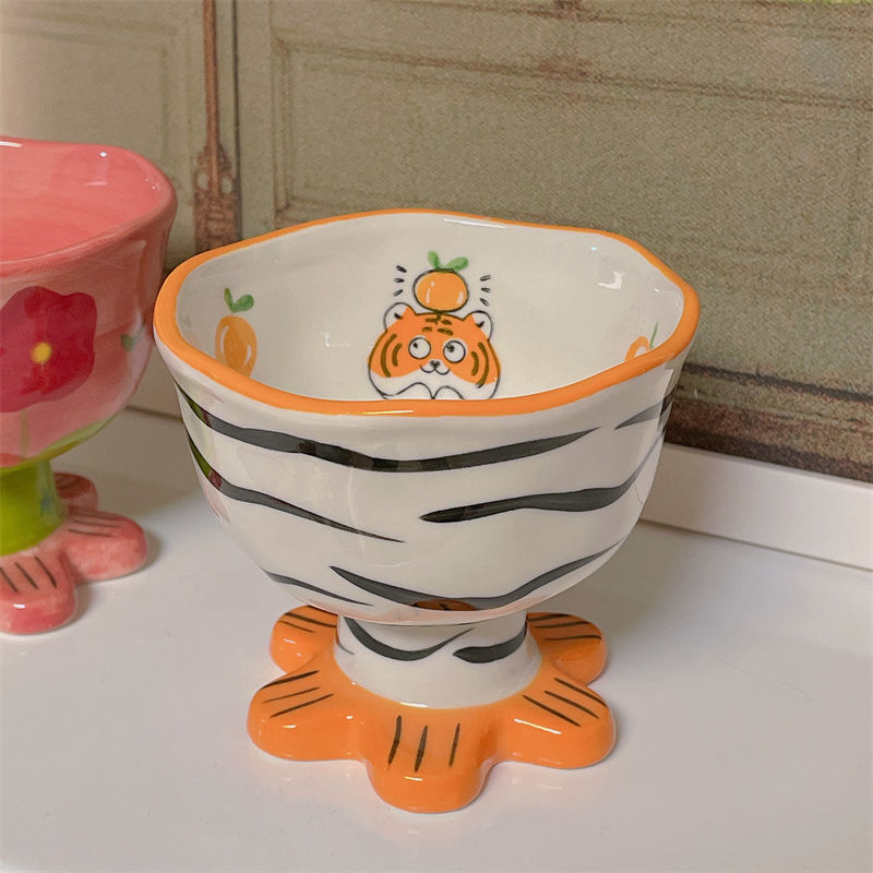 Creative Irregular Ceramic Girl Heart Dessert Cup - Multi Color Variants