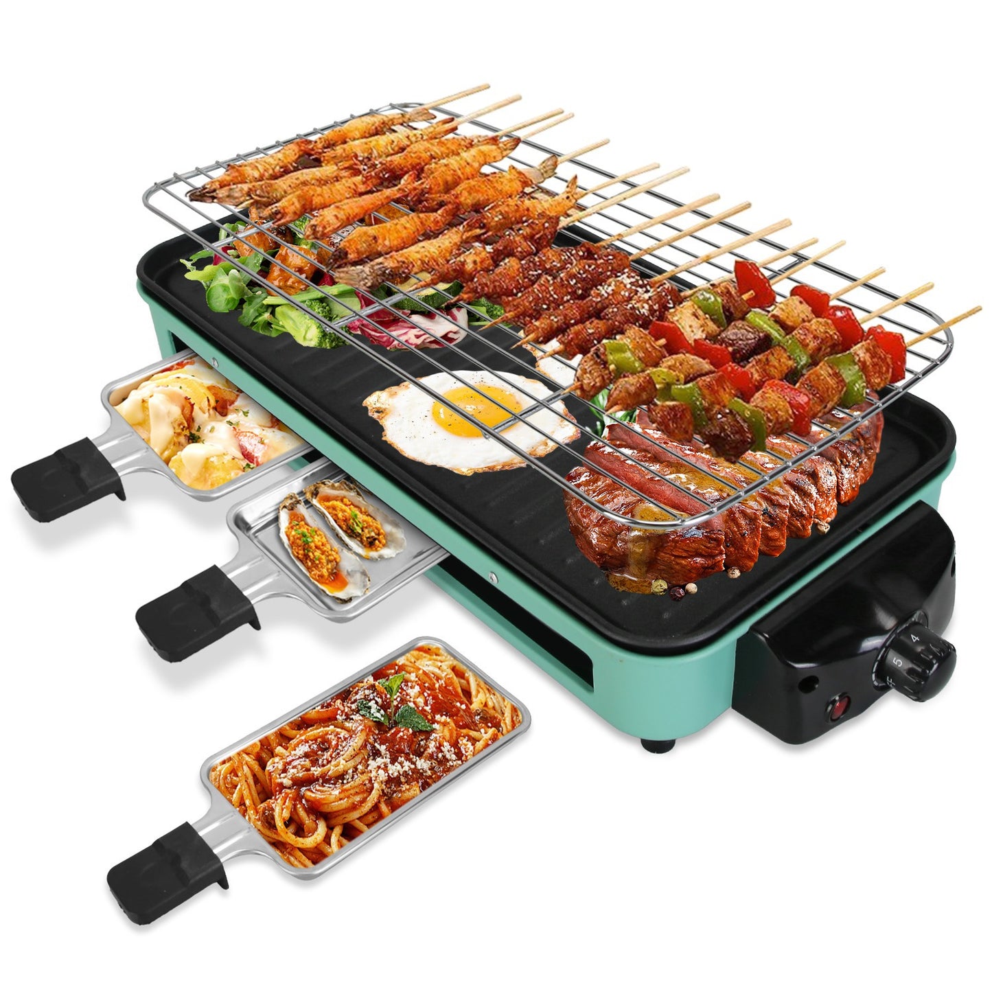 2000W Electric Indoor Grill - 2-in-1 BBQ & Baking Tray
