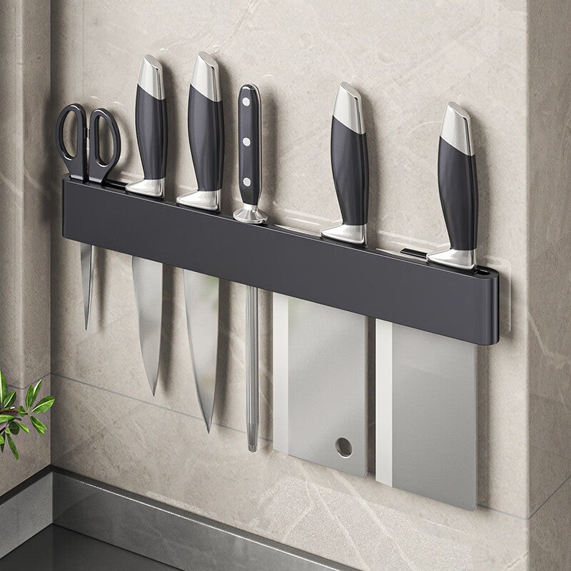 Multi-Functional Wall-Mounted Kitchen Shelf Organizer - Modern Steel Storage Rack