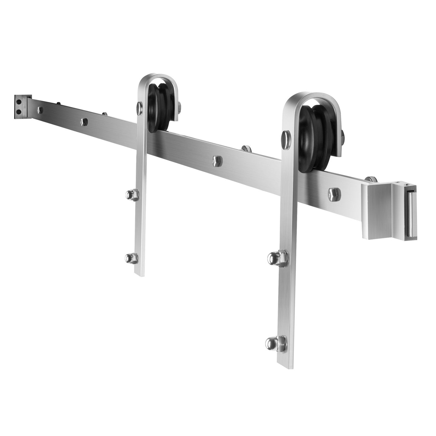 6FT Sliding Barn Door Hardware Kit - Silver, Easy Install, Durable Steel