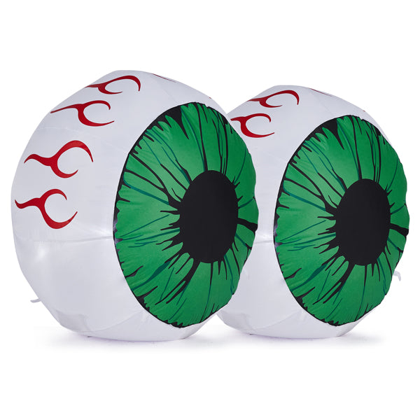 2PCS 3FT Light-Up Green Eyeball Halloween Inflatables