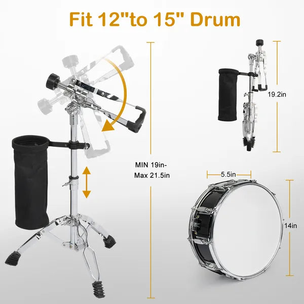 14 x 5.5 Inch Snare Drum Set with Stand, Bag & Accessories