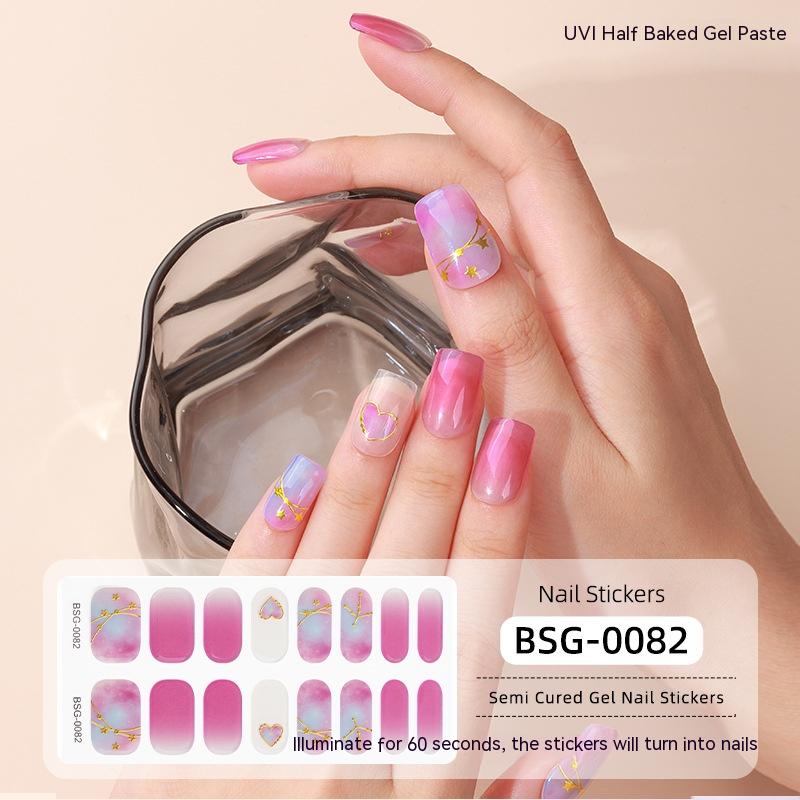 Semi-Cured Nail Stickers - 3D UV Gel Nail Art Set