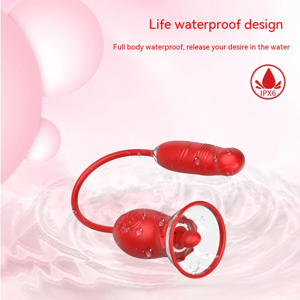 Double-Headed Sucking Tongue Licking Vibrator Device - Electric Silicone Adult Wellness