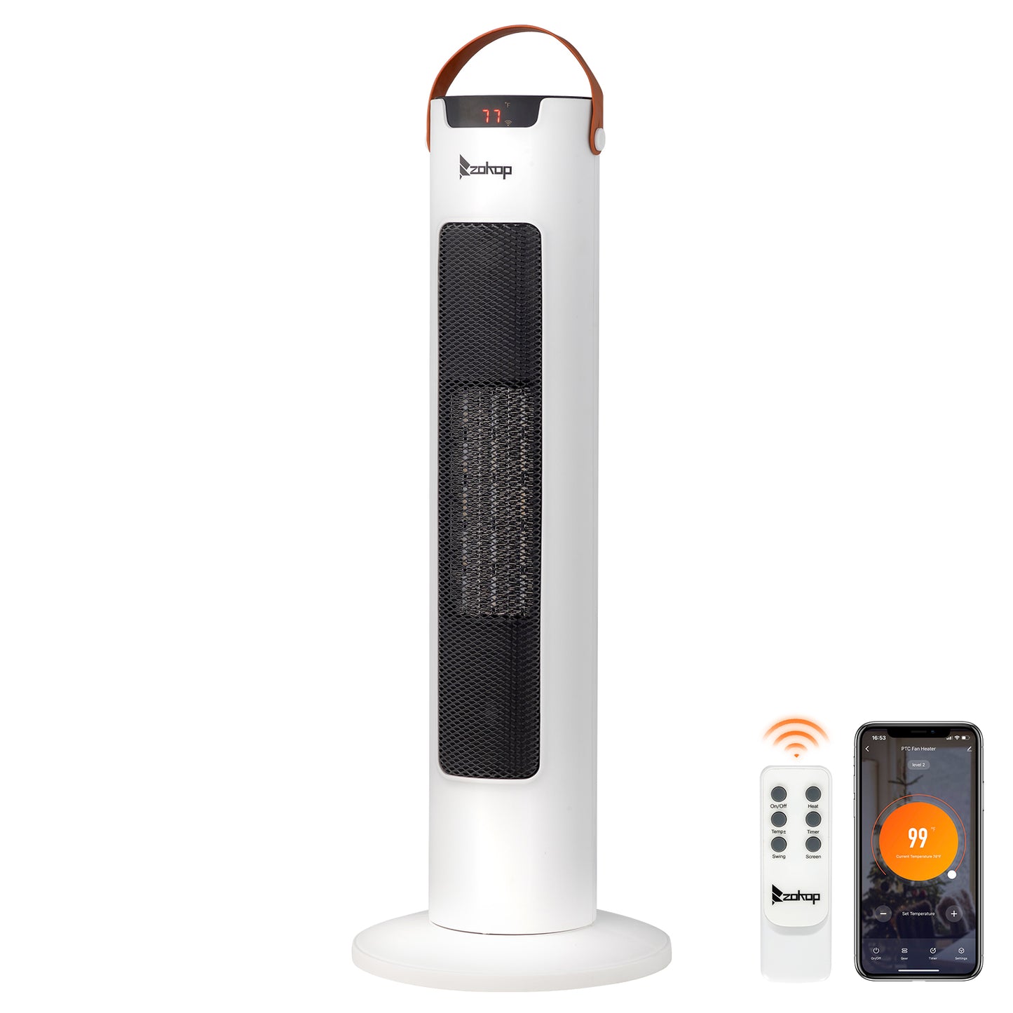 24-Inch Tower Space Heater 1500W WiFi App & Remote Control Thermostat