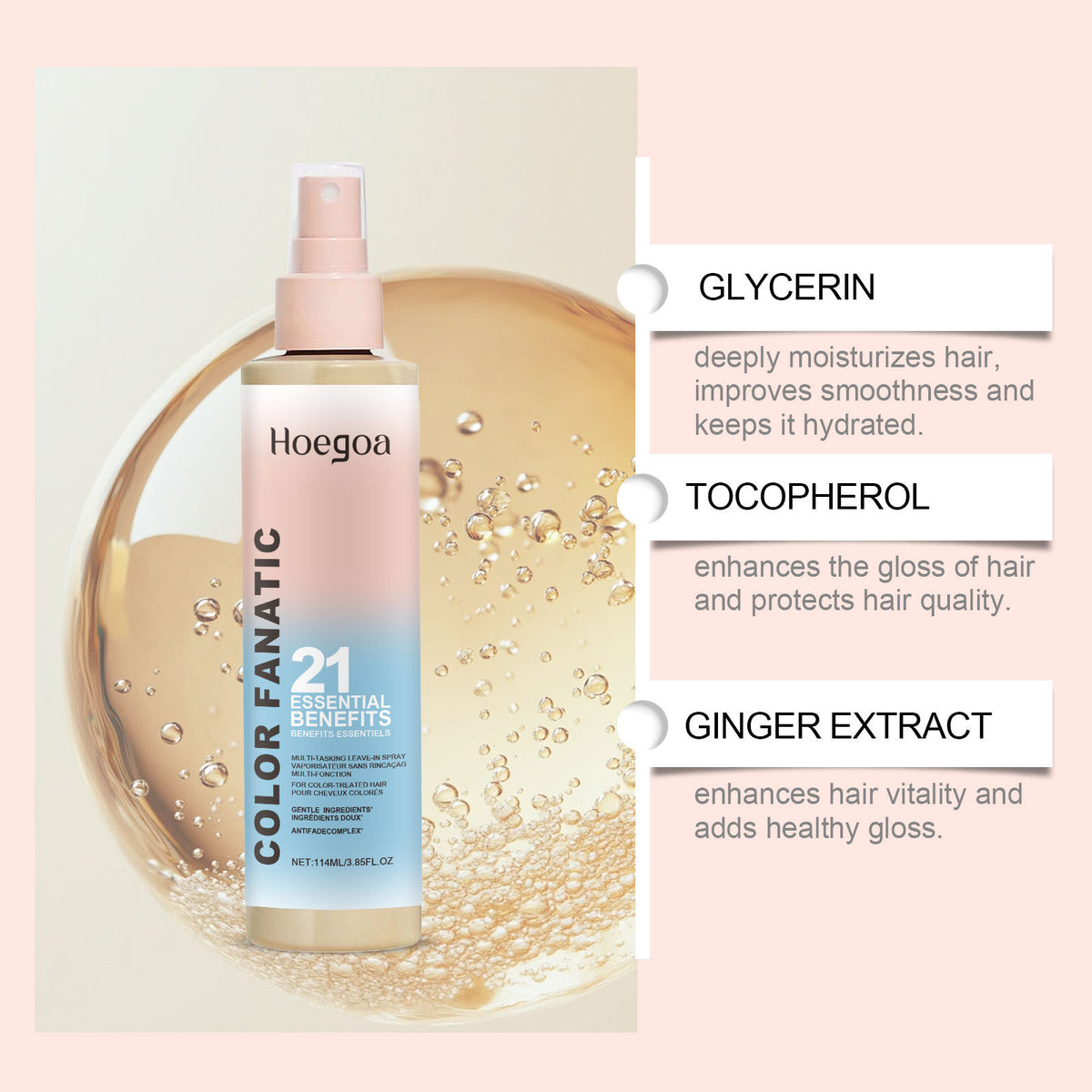 Hair Care Spray for Smooth Hair - 114ml Hydrating Hair Treatment