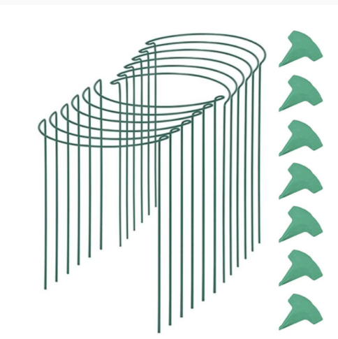 Garden Plant Support Ring Stand Metal Support Frame for Plants - Green