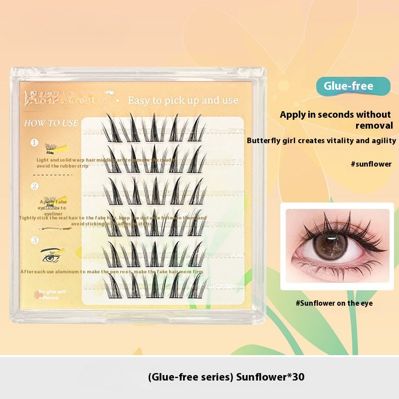Glue-Free Self-Adhesive Small Flame False Eyelashes - Multiple Styles