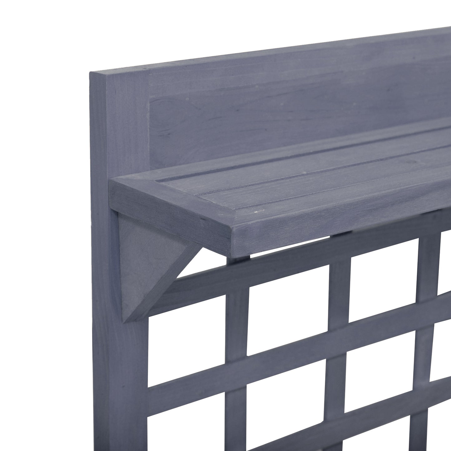 41-Inch Elevated Wooden Garden Bed with Wheels and Trellis - Gray
