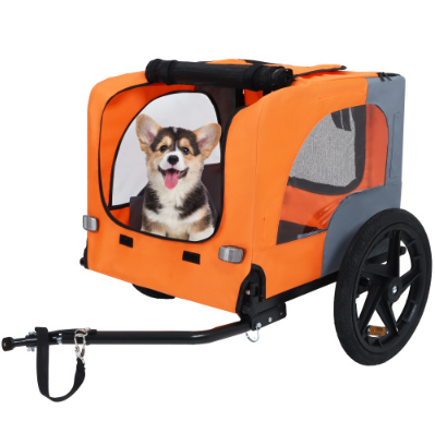 Heavy Duty Collapsible Pet Bike Trailer with All-Terrain Wheels & Universal Hitch