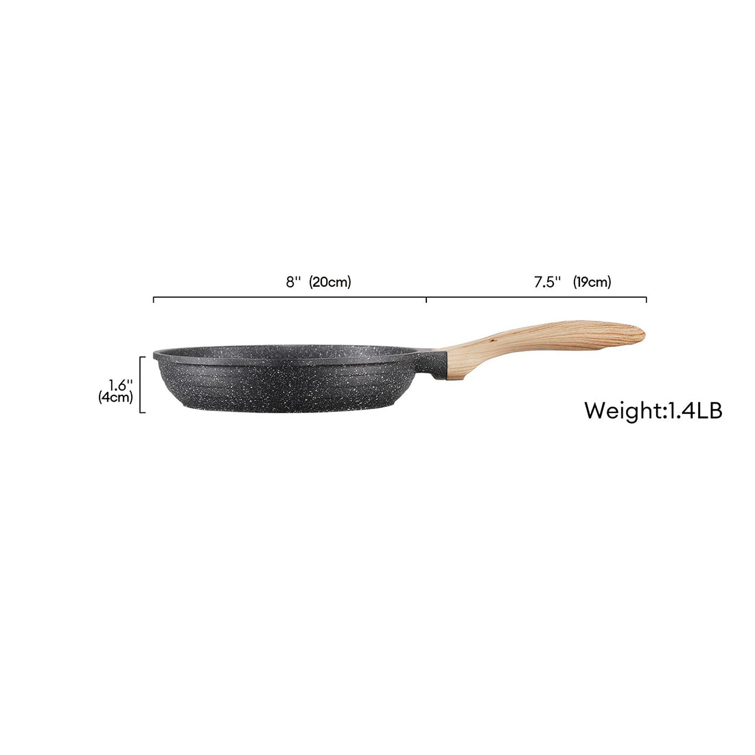 Nonstick Frying Pan with Stone Coating - Induction Skillet