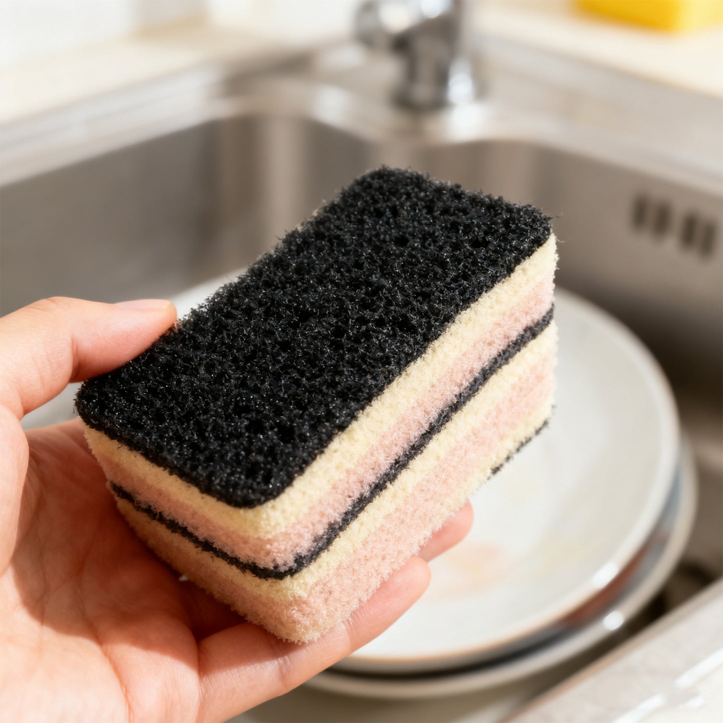 Large Scrub Sponge Set - 3 Pieces for Kitchen Cleaning