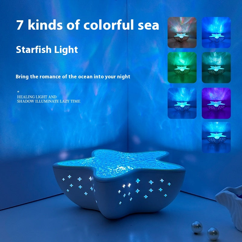 Starfish Projection Lamp - Ocean Wave Night Light for Bedroom