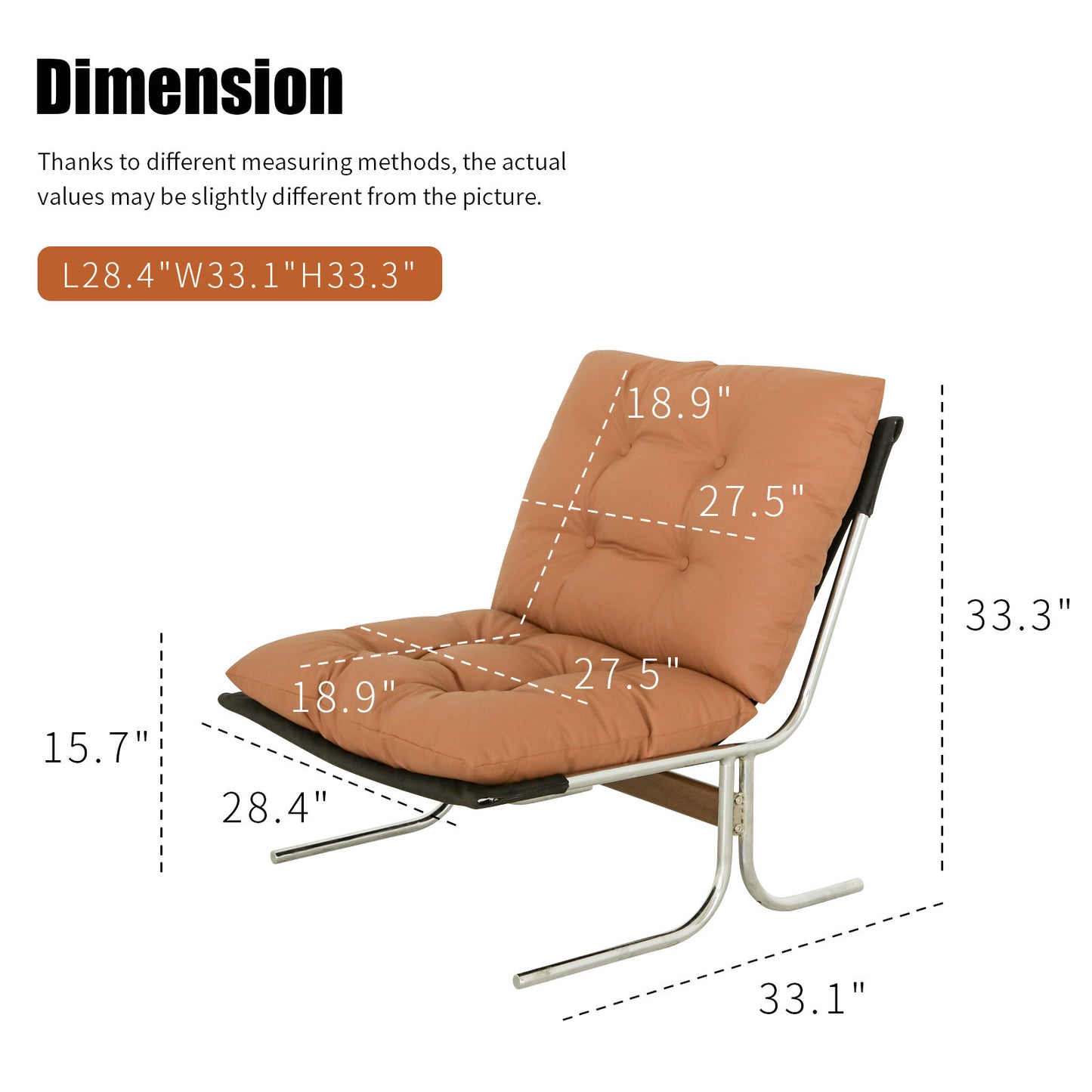 Brown Leather Accent Armchair - Modern High Back Chair