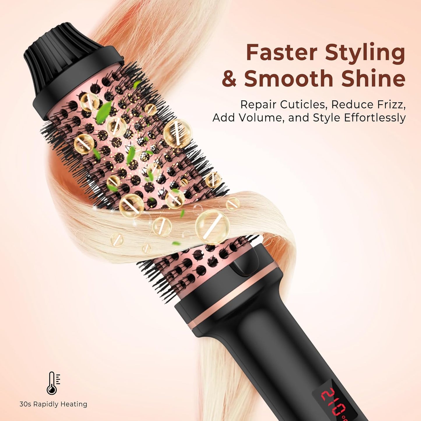 1.5-Inch Ionic Hot Air Curling Brush - Ceramic Thermal Volumizing Styler