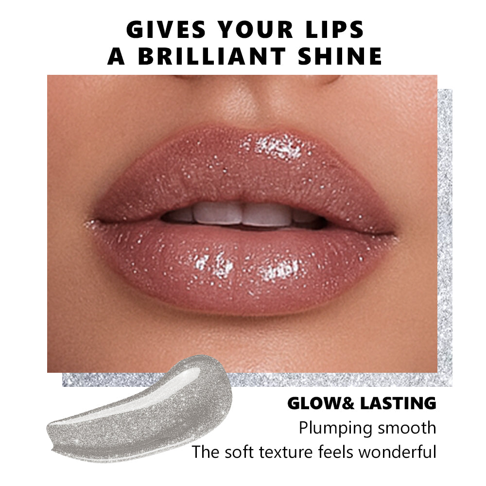 Glitter Shimmer Lip Gloss - Long-Lasting Brightening Lip Makeup 3g