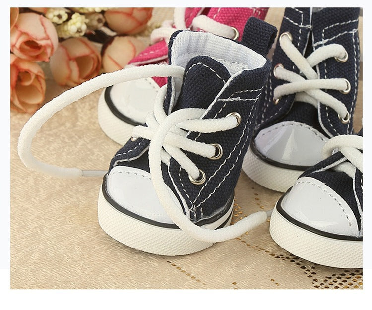 Breathable Denim Pet Shoes - Comfortable Canvas Dog Shoes for All Sizes