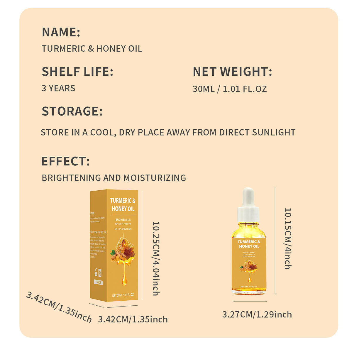 Turmeric Honey Essential Oil 30ml - Natural Skin Care Remedy