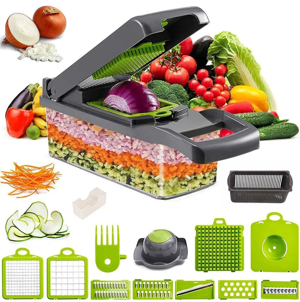 15-in-1 Multifunctional Vegetable Chopper with Non-Slip Design