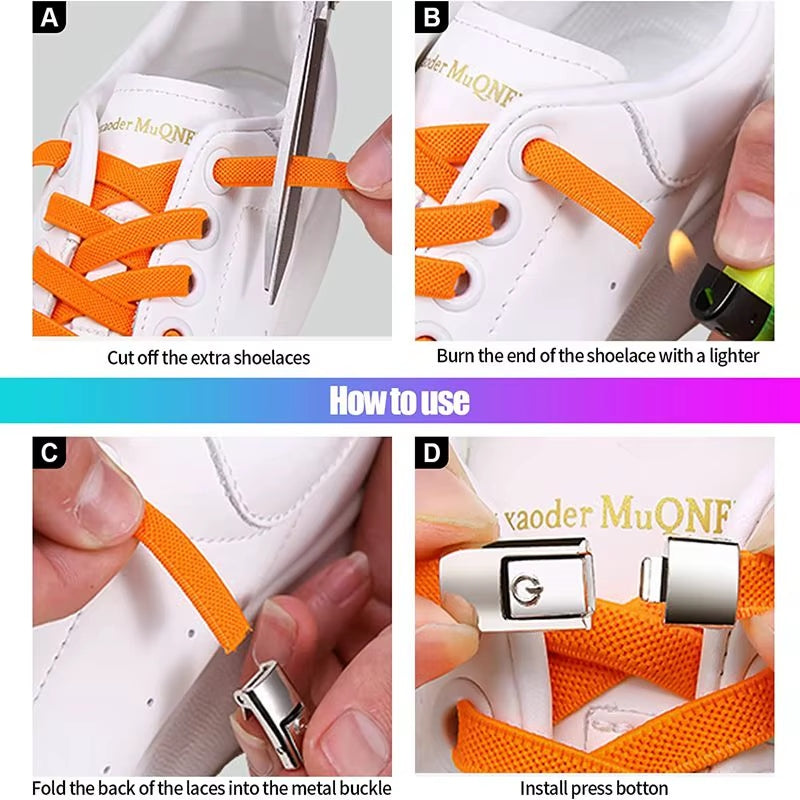 Stretch Magnetic No Tie Shoelaces - Easy Slip-On Shoe Strings