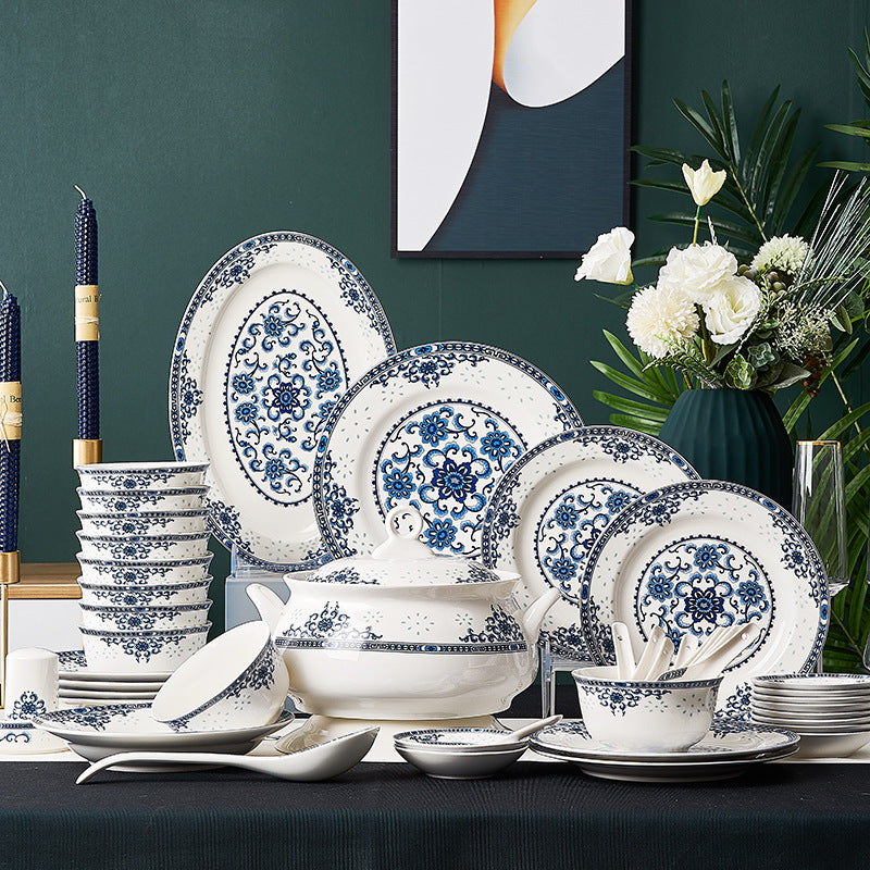 Ceramic Dinnerware Set with Bowls and Plates - Multiple Styles & Sizes