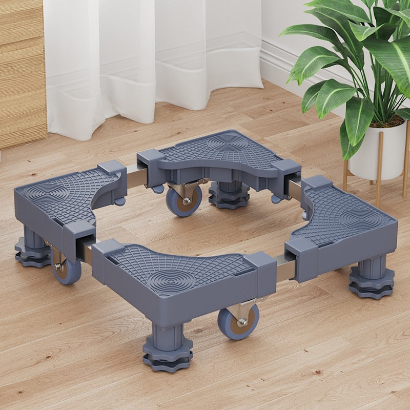 Universal Washing Machine Base Riser with Casters and Bracket