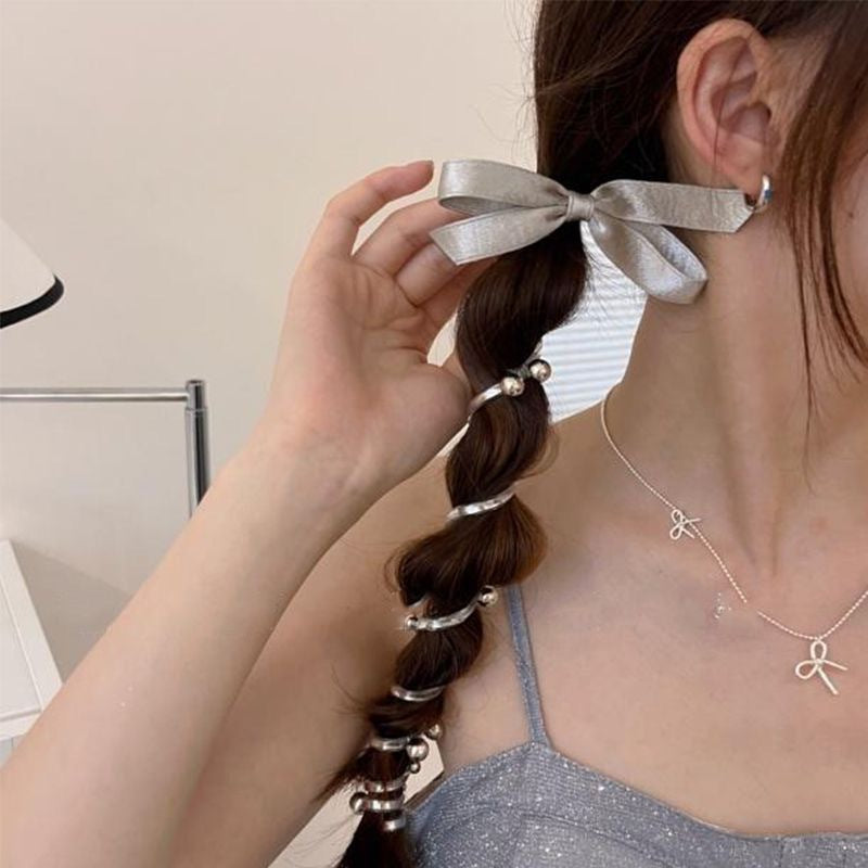 Durable Bow Hair Band with Silver Line & Heart Variations - Hair Accessories