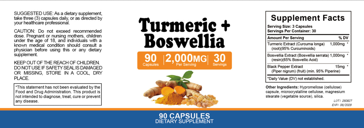 Turmeric & Frankincense Capsules for Adults