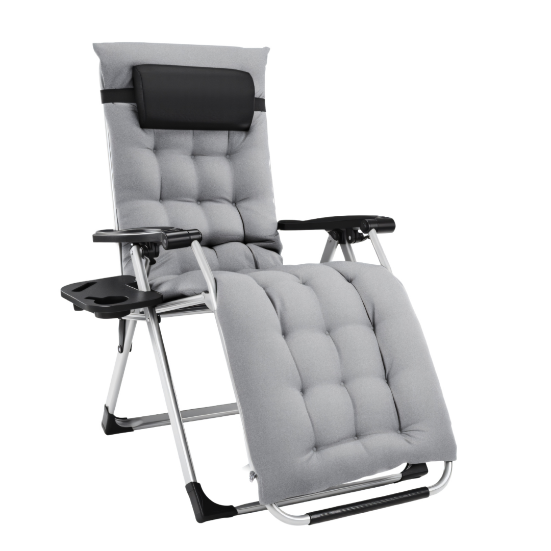 Zero Gravity Reclining Camping Chair with Cup Holder & Cushion