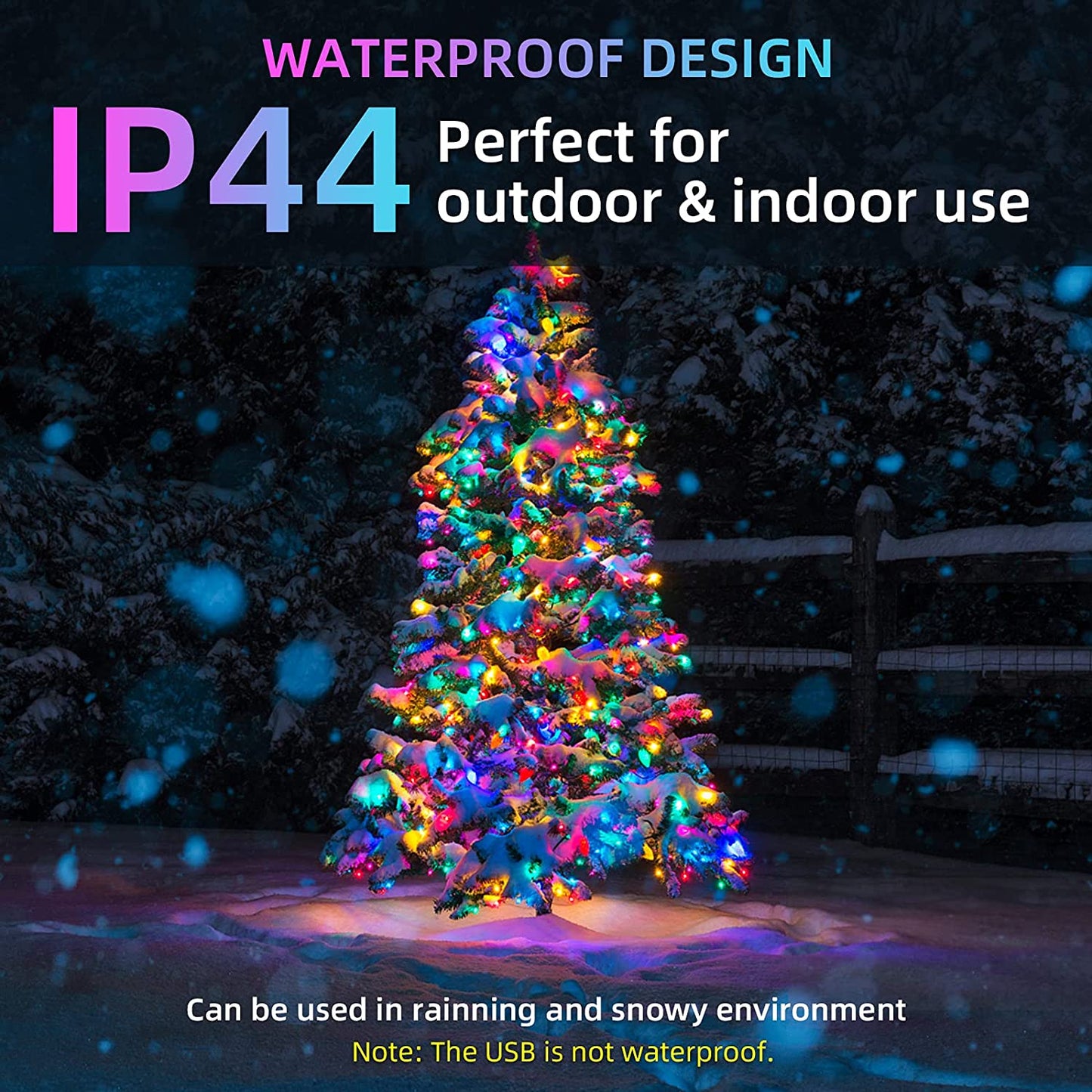 Outdoor RGB LED Rope Lights with Remote Control - 200 LEDs, Plug-In, Durable String Lighting