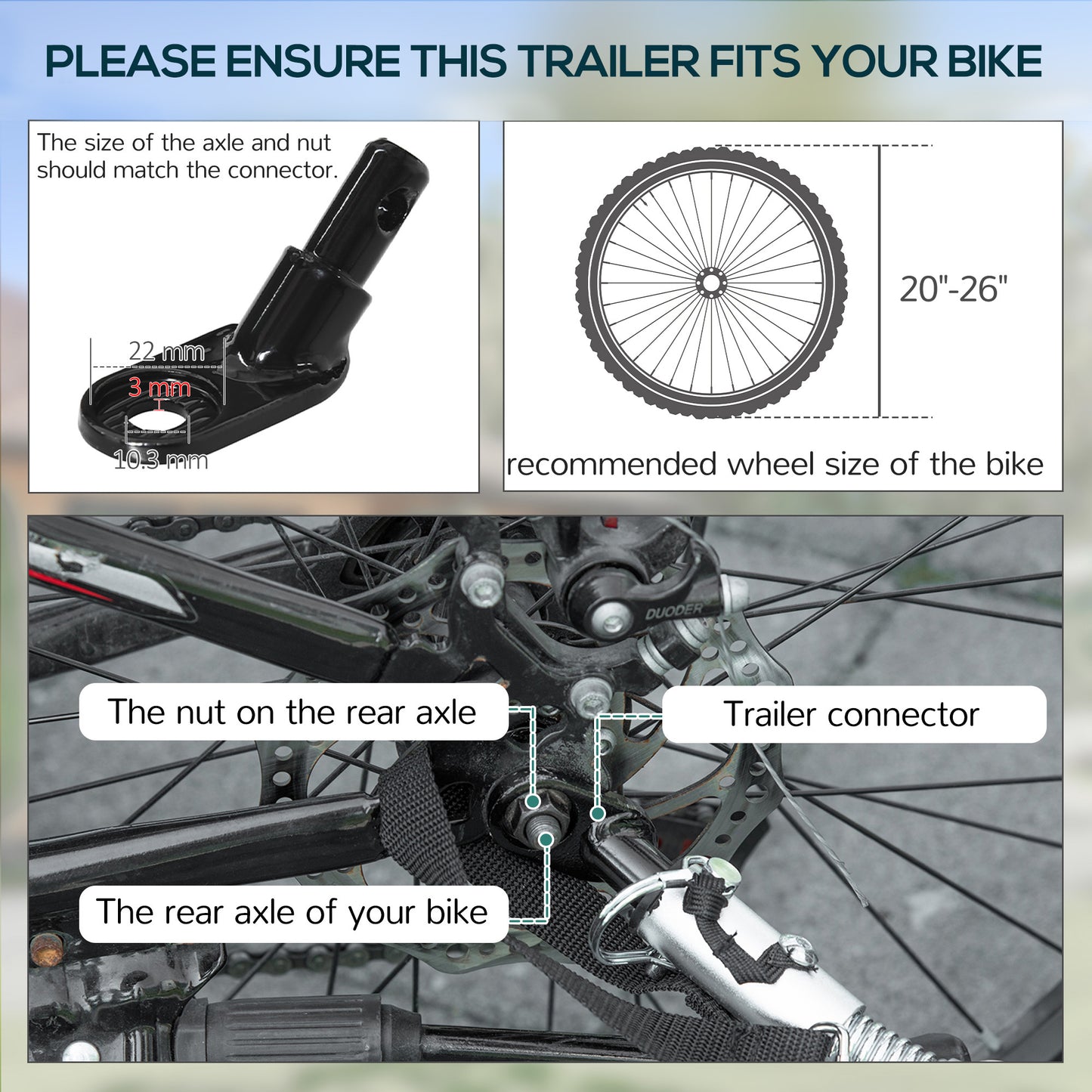 Foldable Bicycle Trailer with 16-Inch Tires - Heavy-Duty Design