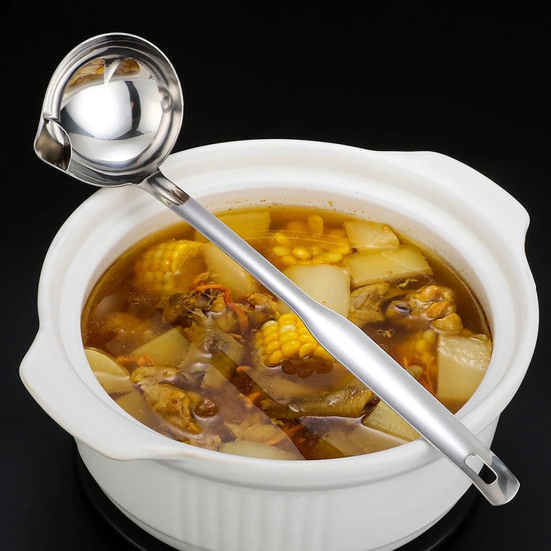 Stainless Steel Oil Separator Spoon Kitchen Tool for Water and Oil Filtration