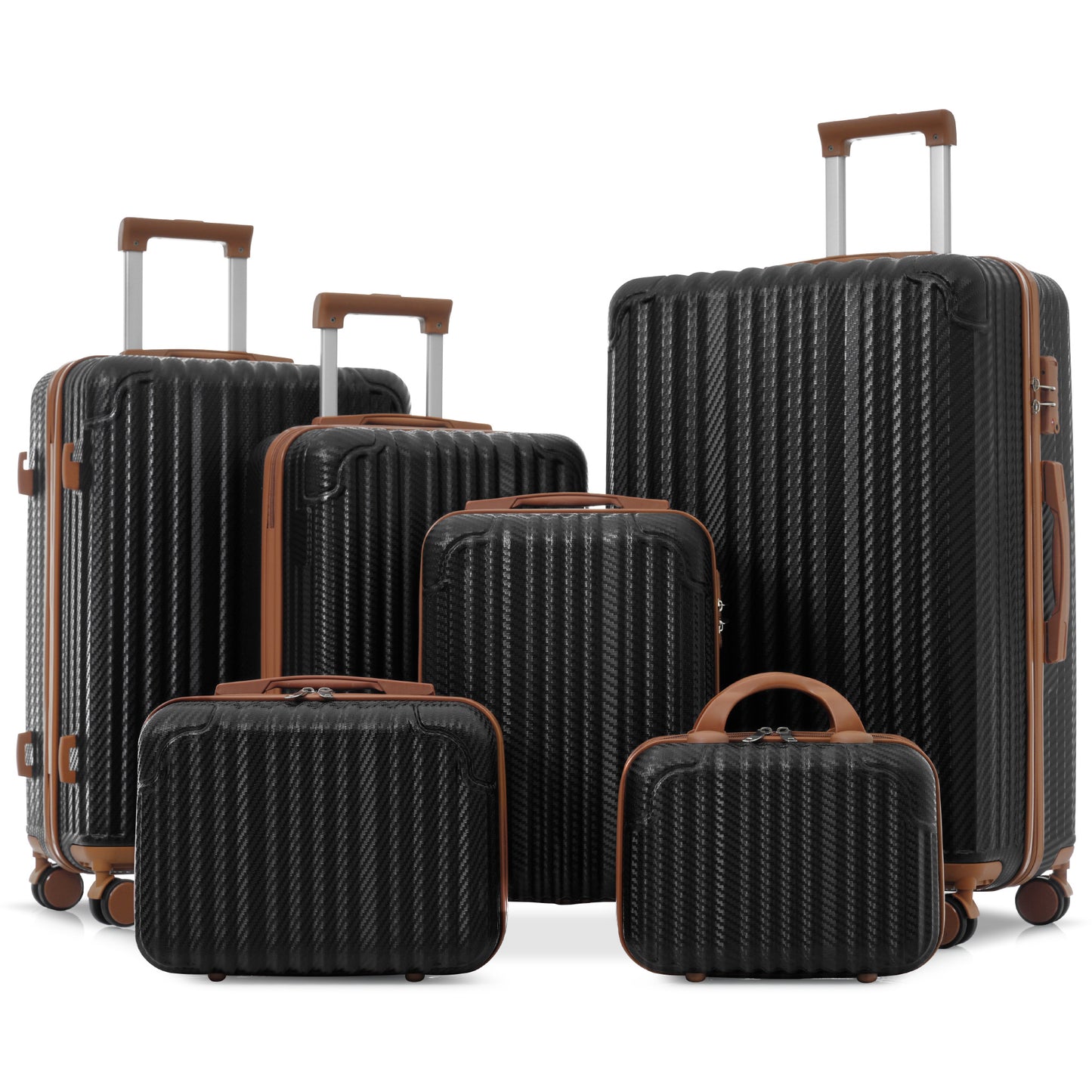 6-Piece Hardshell Luggage Set with Spinner Wheels & TSA Lock