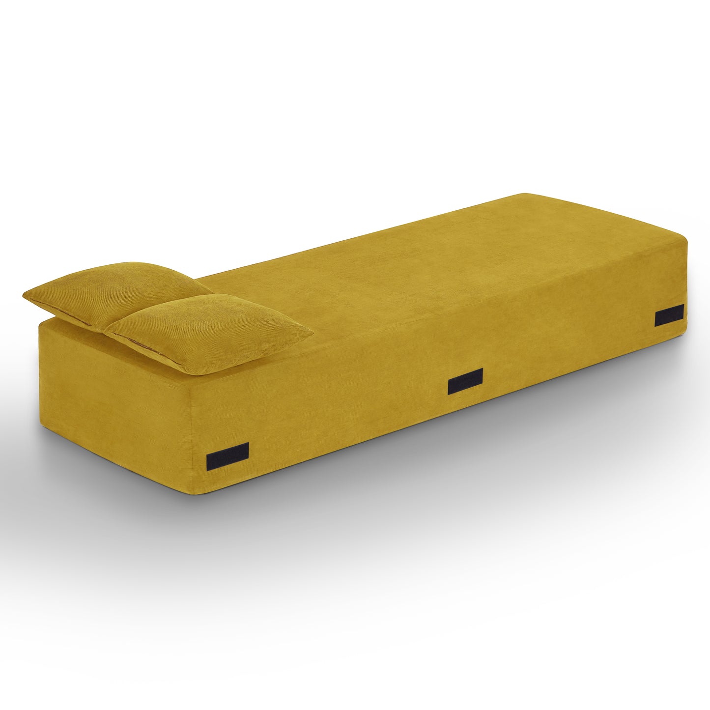 3-Seater Boneless Sofa - No Assembly, Modern Yellow Couch