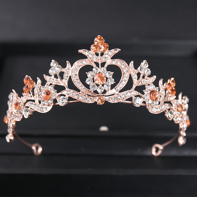 Baroque Pearl Rhinestone Crown Hair Accessory