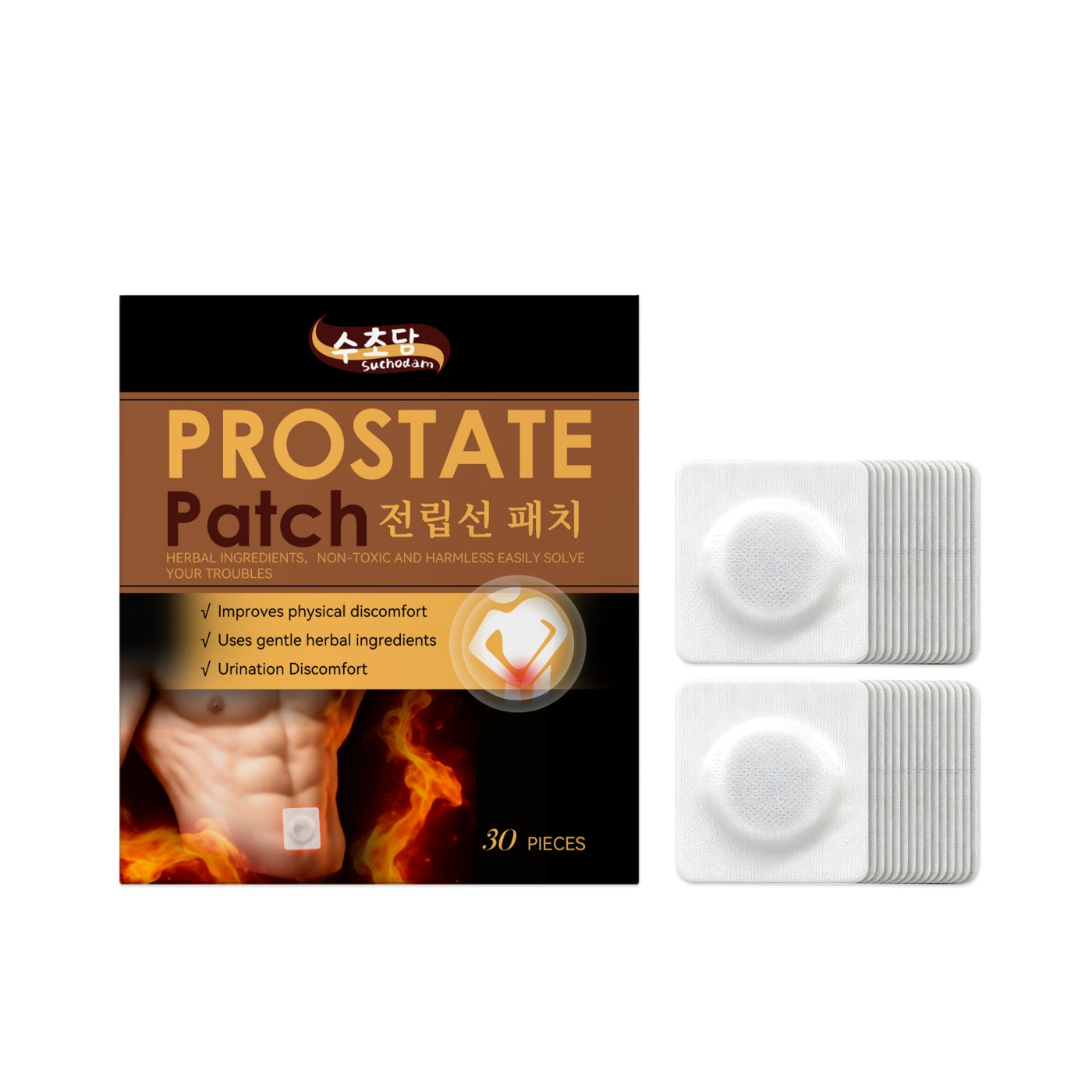 Men's Soothing Skin Patch - 30 Pieces Natural Extracts for Skin Relief