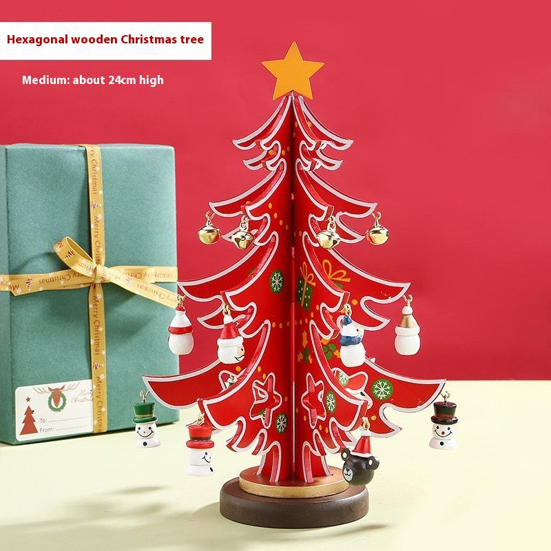 Mini 3D Wooden Christmas Tree Decorations - DIY Holiday Home Decor