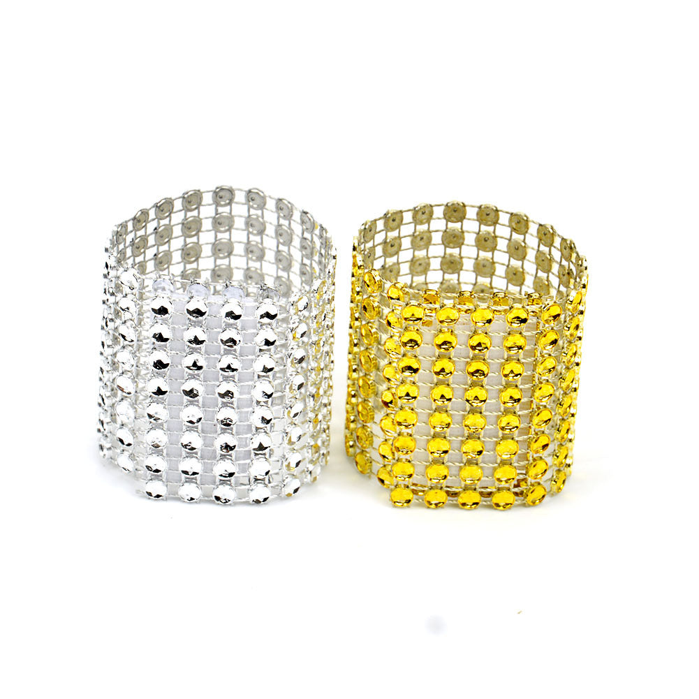 Set of 10 Napkin Rings for Hotel & Home Table Settings - Multiple Colors
