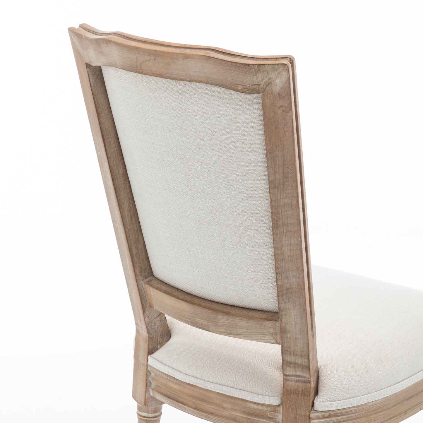 Farmhouse Dining Chairs - Solid Wood Frame with Cushioned Seat, Set of 2, Beige