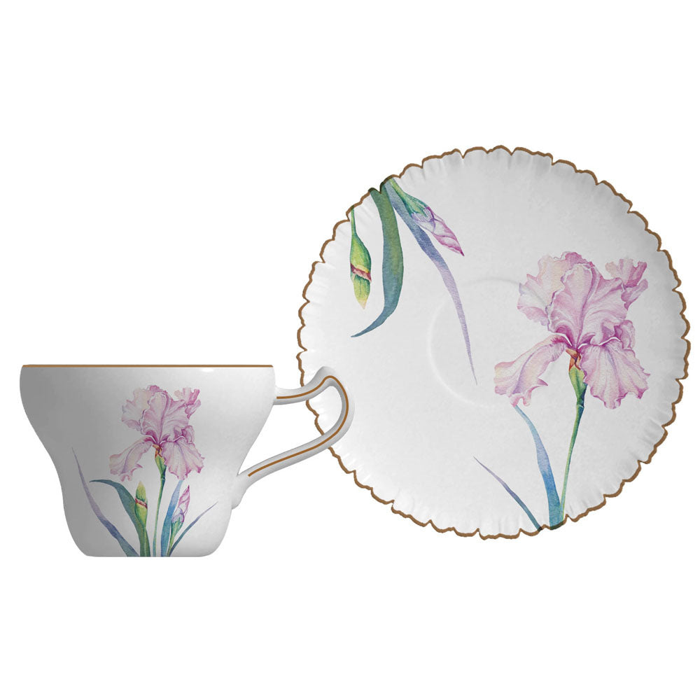 European Style Porcelain Coffee Cup and Plate Set - Multiple Colors & Capacities