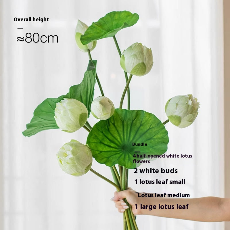 Fake Lotus Flower Decorations Set - Pink, White, Pollen & Blooming Styles