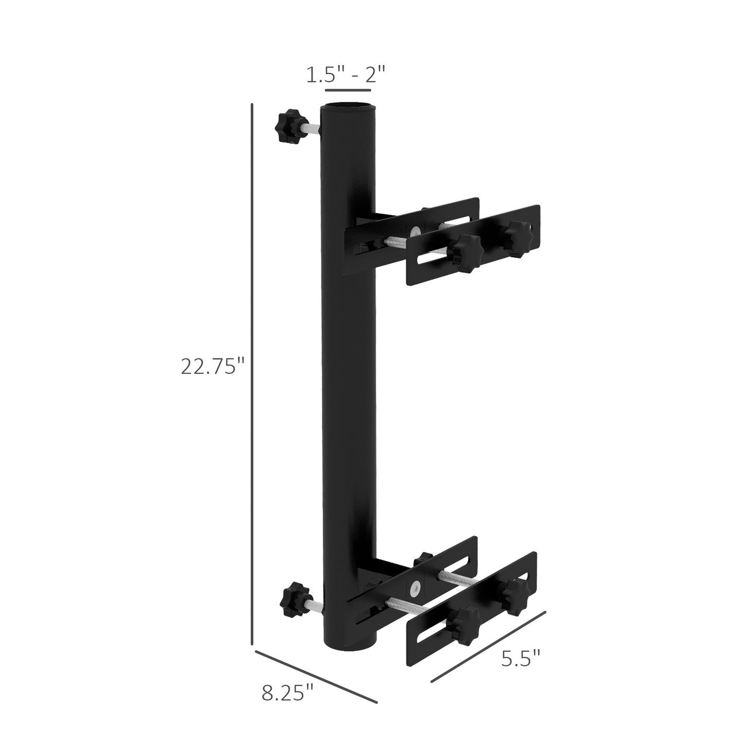 Patio Umbrella Stand with Adjustable Clamps - Black
