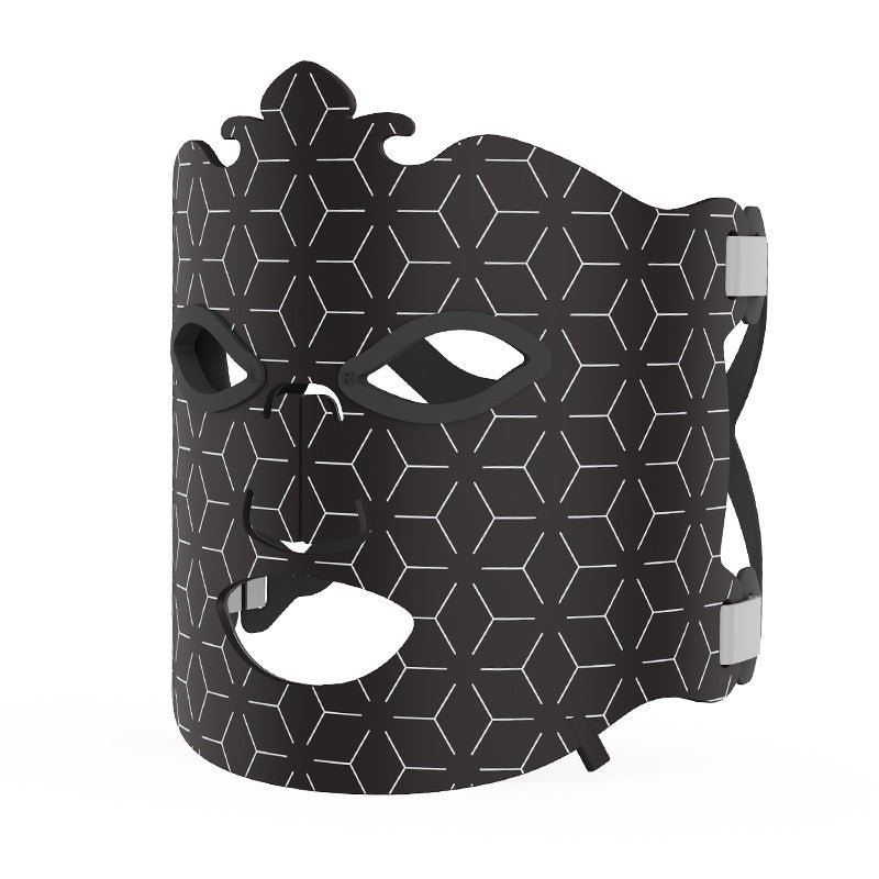 Colorful LED Beauty Mask for Home Facial Phototherapy - Black