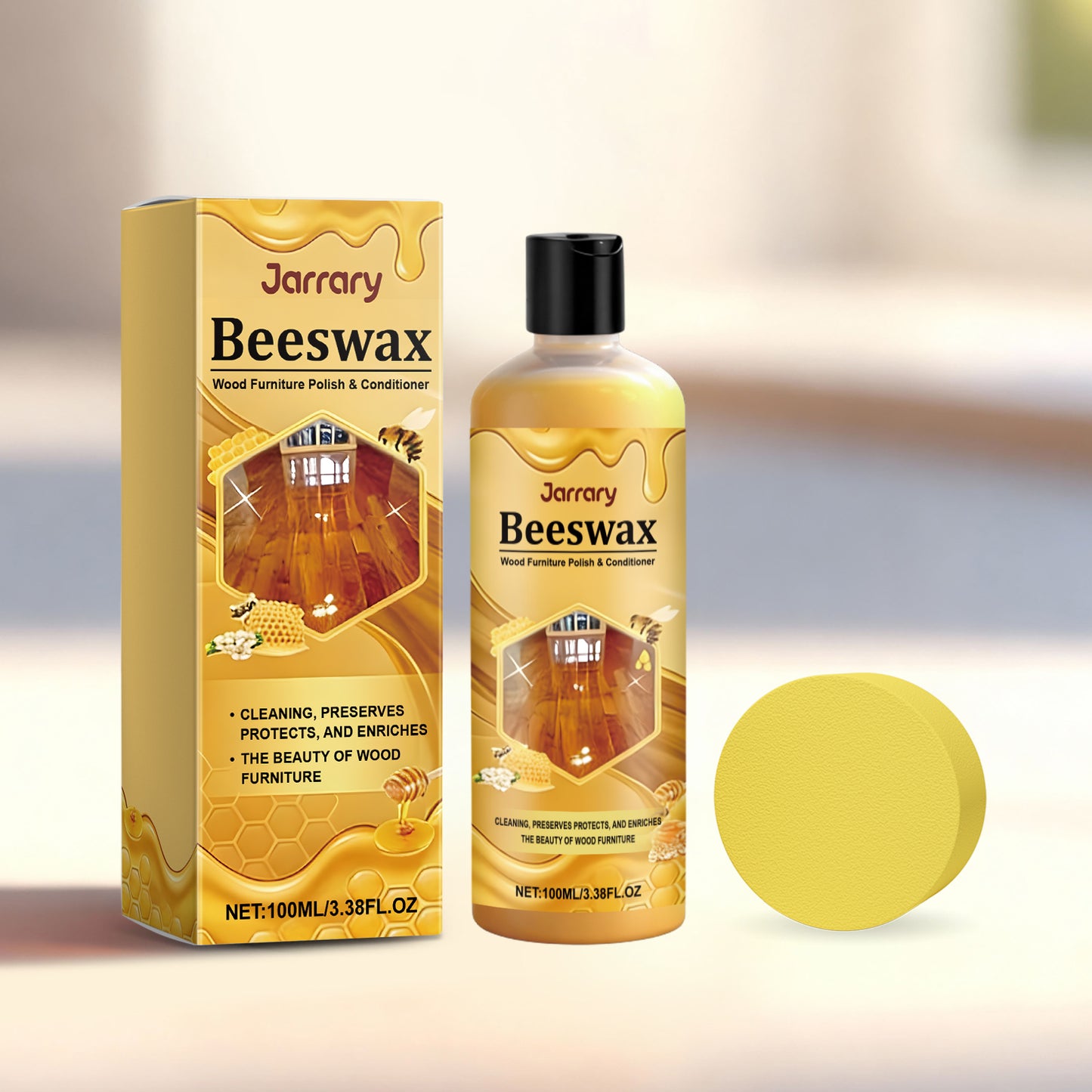 Beeswax Wood Polishing Agent - 100ml Bottle for Furniture & Wood Care