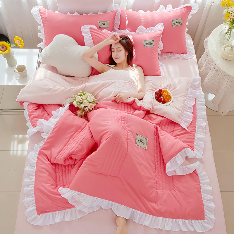 Korean Style Cotton Summer Blanket - Washed Cotton Bedding 200x230cm