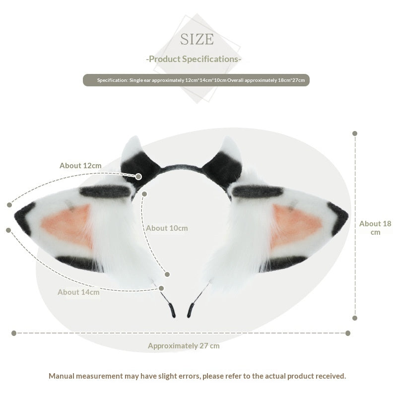 Cute Handmade Plush Hair Accessories for Kids and Adults - Cow Pattern Headbands