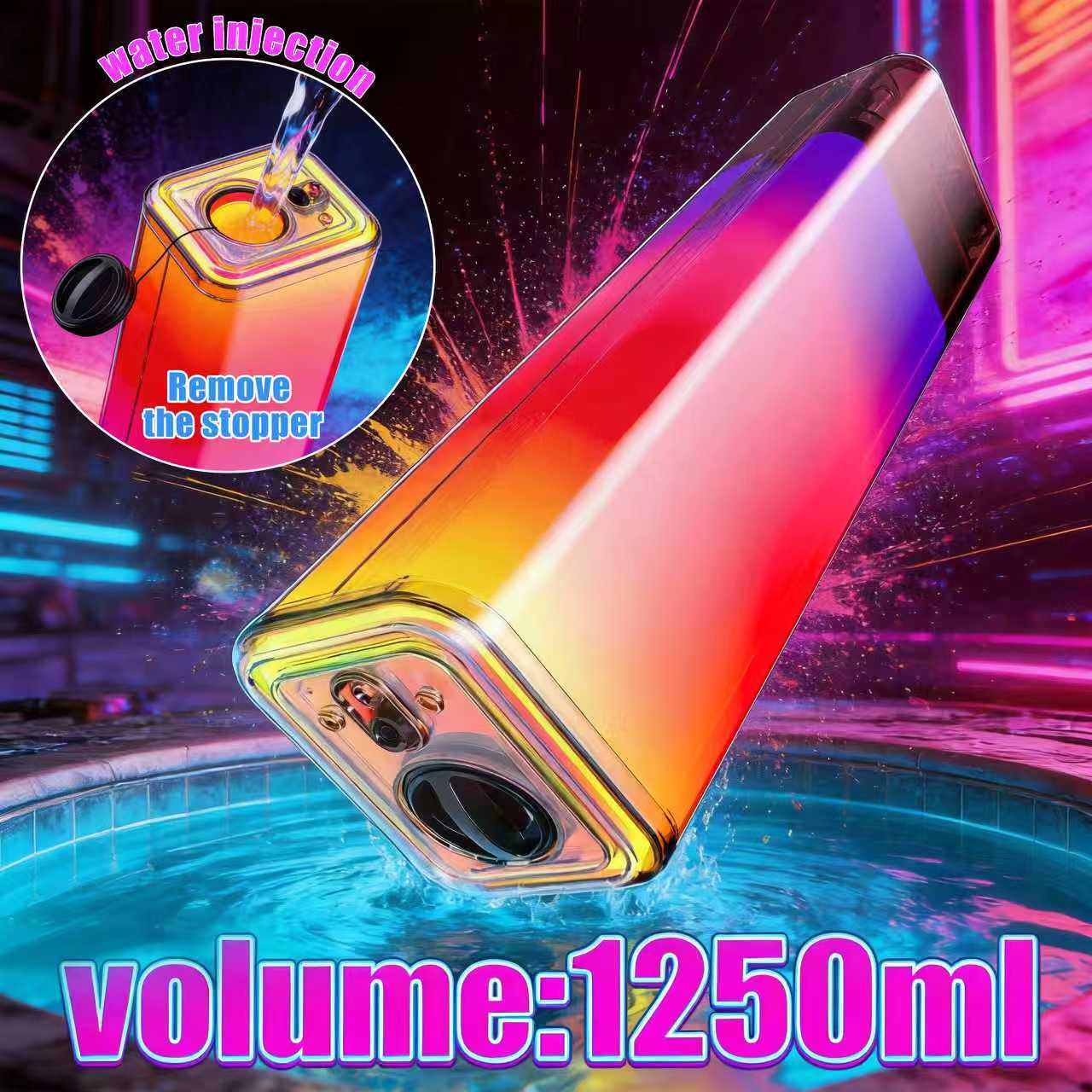 Gradient Color Electric Water Gun - Rechargeable Blaster for Pool & Beach Fun