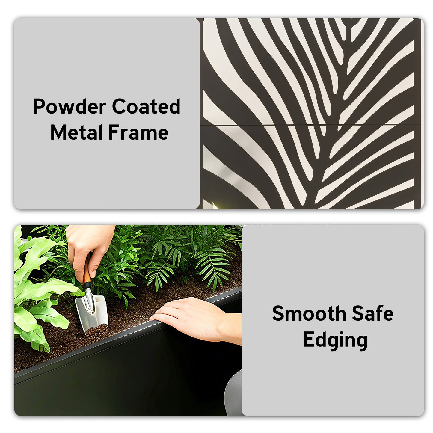 Large Metal Planter Box with Trellis for Climbing Plants - Outdoor Garden Bed