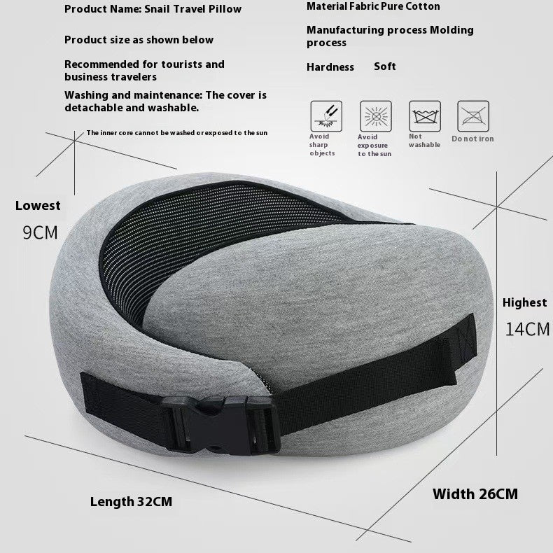 U-Shaped Memory Foam Travel Pillow - Adjustable Neck Support