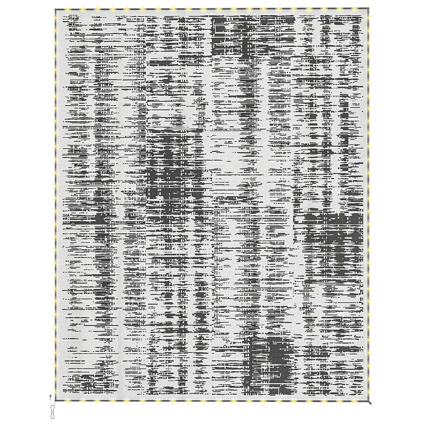 Reversible Outdoor Rug with LED Lights & Carry Bag - Dark Gray